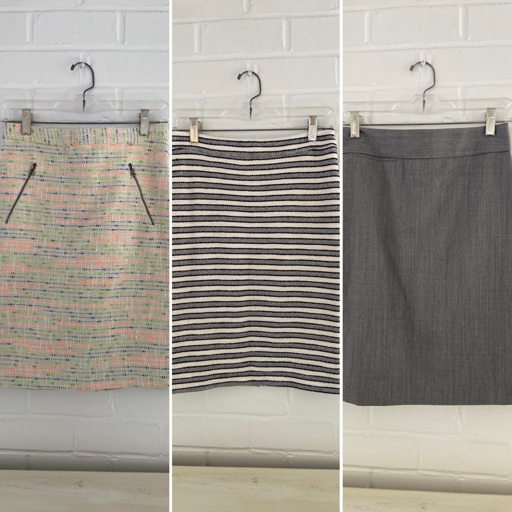 Lot (3) Brand New J. Crew & Halogen Professional Work Attire Skirts Size 00 & 4